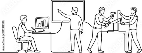 Business Teamwork and Collaboration in Modern Office Environment