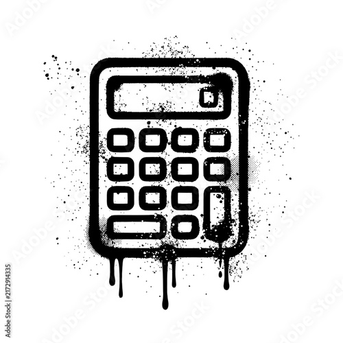 raffiti Spray Paint Calculator Icon Vector Illustration Stencil Street Art Design
