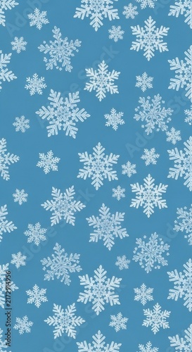 Beautiful winter snowflake pattern on blue background for festive design.