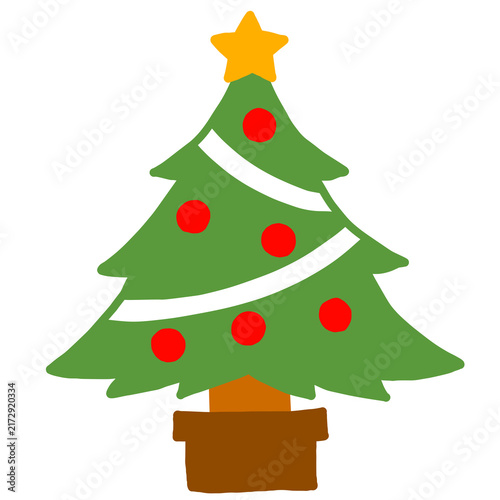Obraz na płótnie クリスマス クリスマスツリーの手描きイラスト