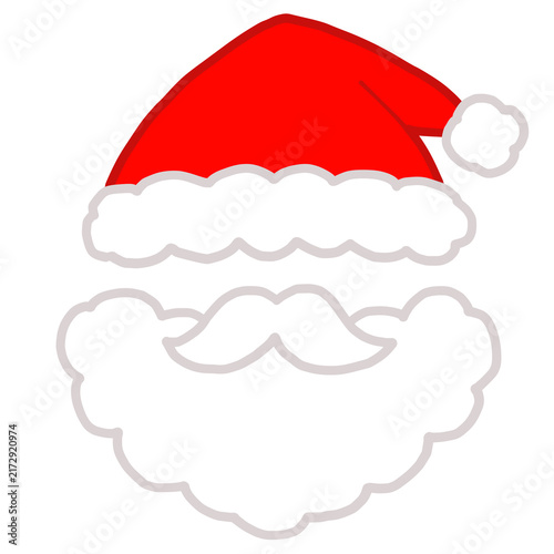 Obraz na płótnie クリスマス サンタ帽子とおひげの手描きイラスト