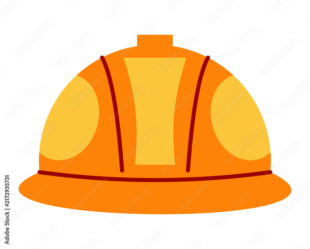 Fototapeta premium Safety Helmet Flat Vector Illustration
