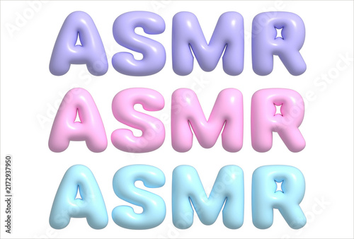 ASMR fluffy balloon and squishy text set