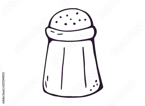 Salt Shaker Hand Drawn Doodle Clipart Isolated