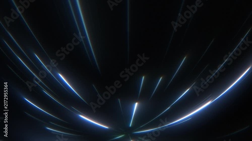 Glowing blue lines zooming through deep space. A classic lightspeed jump effect ideal for sci-fi movies, high-tech network concepts, digital connectivity, and futuristic teleportation backgrounds.