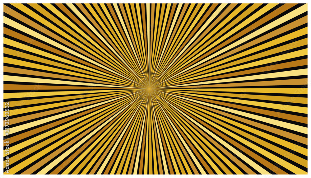 Obraz premium Golden radial burst background with dark lines for modern design projects.