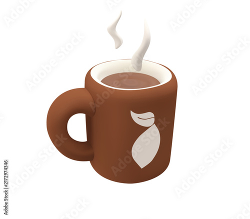 3D Hot Cocoa Mug - Cozy Winter Drink vector Icon