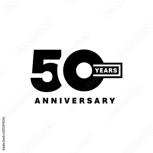 Number 50 years anniversary logo design. 50 event party celebration logo design