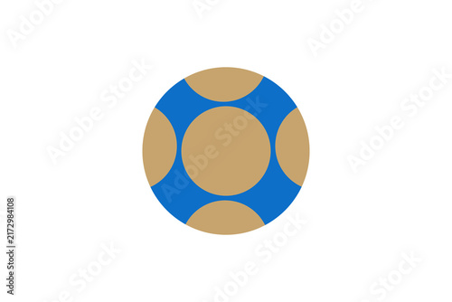 Modern Abstract Blue and Gold Circular Geometric Logo Icon