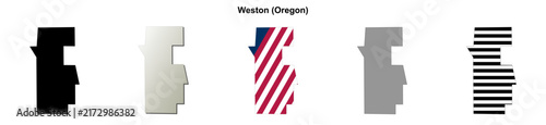 Foto Weston (Oregon) blank outline map set