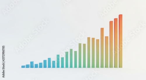 Gradual upward trend illustrated through a series of increasing bar heights