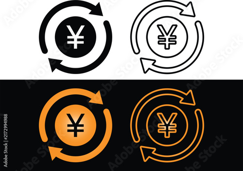 WebJapanese Yen and Chinese Yuan Currency Exchange Icon Set with Rotating Arrows for Money Transfer and Foreign Forex Conversion