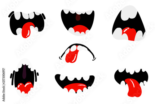 Cute Cartoon Halloween Monster Mouth