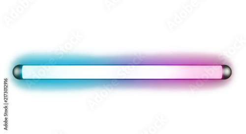 RGB LED light tube isolated on white background for professional studio photography lighting.