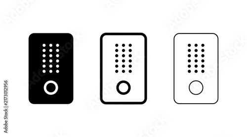 Quadro su tela Minimalist doorbell intercom system icons in three stroke weights for smart home
