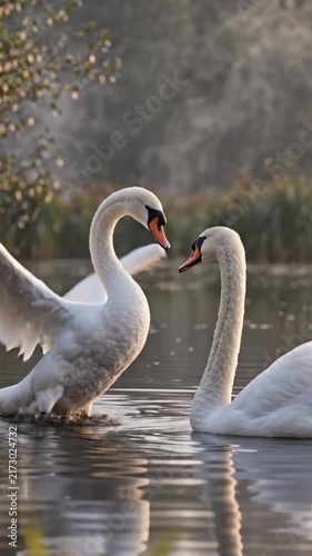 swans on the lake