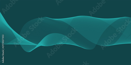 Abstract Teal and Cyan Wavy Line Mesh on Dark Background