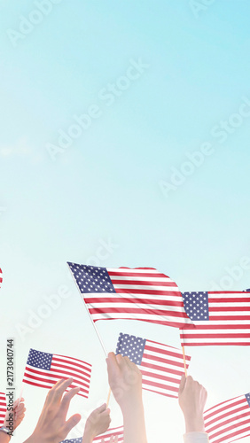 Cuadro en lienzo USA flag blue background, Instagram story size