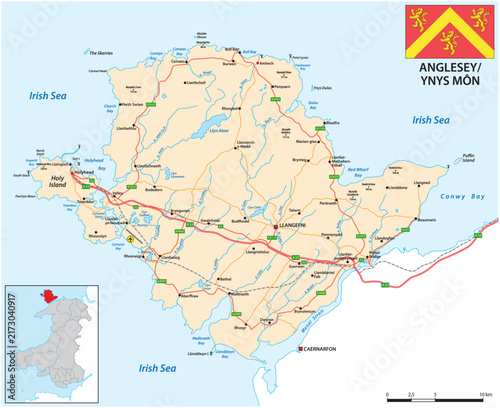 Map of the Welsh island of Anglesey