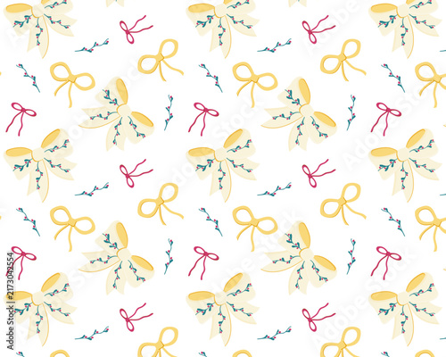 Christmas Ribbon Bow for Gift Wrapping and Holiday Decoration Pattern