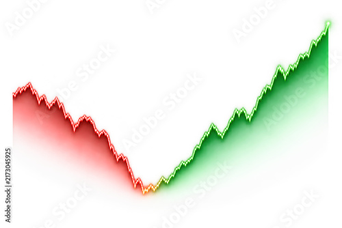 Stock Market Recovery and Strong Rebound Financial Chart Isolated on Transparent Background