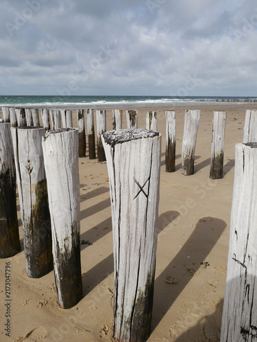 Weiße Buhnen am Nordseestrand