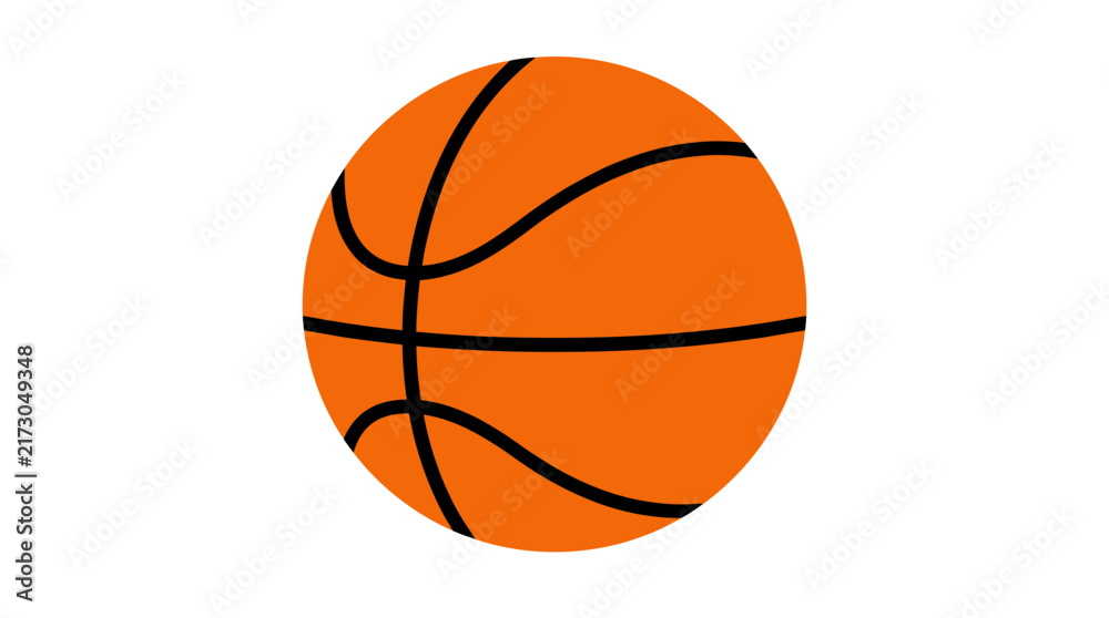 Fototapeta premium Simple Orange Basketball Graphic