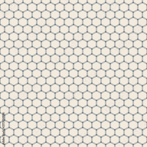 Kumi-kikko seamless pattern, Japanese traditional woven interlocking hexagon motif, tortoise shell lattice vector background for textile and wallpaper
