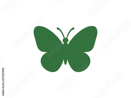 Small Green Butterfly Icon Vector Illustration