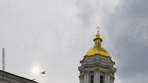 golden bell tower of the church