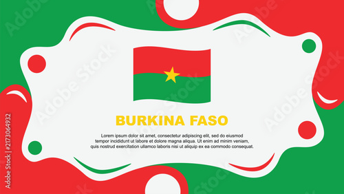 Burkina Faso Flag Abstract Background Flat Design Template. Burkina Faso Independence Day Banner Wallpaper Vector Illustration. Burkina Faso Template