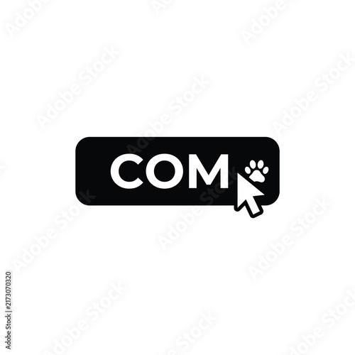 Bild auf Leinwand A minimalist graphic illustration of a web address bar featuring the com extensi