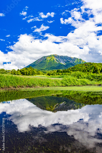 大山を望む鳥取県の自然風景