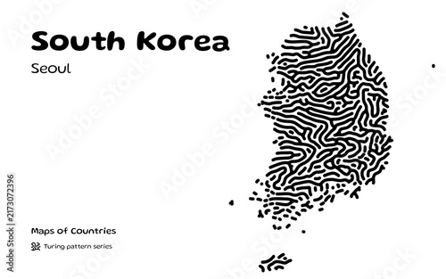South Korea Seoul Turing Pattern Vector Map