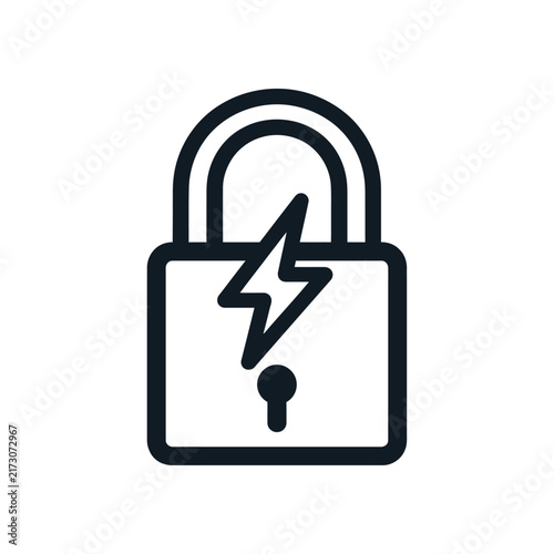 Padlock with Lightning Bolt Icon