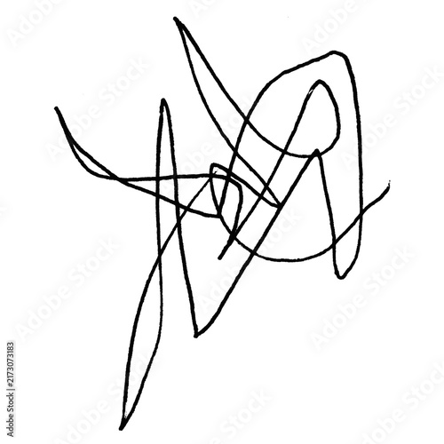 Obraz na płótnie Handwritten signature or abstract ink scribble isolated on a transparent backgro