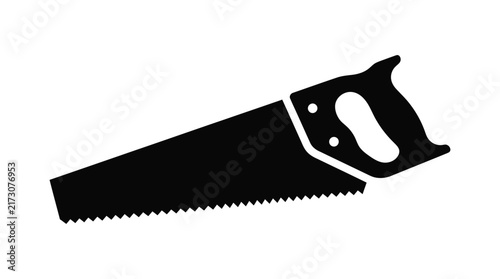 Bild auf Leinwand Hand saw silhouette against a white background simple vector illustration
