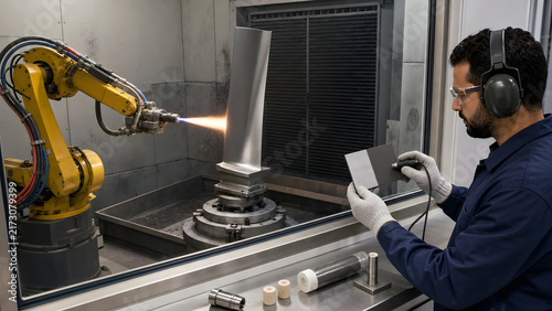 Robotic HVOF Coating of Industrial Turbine Blade