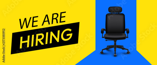 We are hiring concept with office chair.