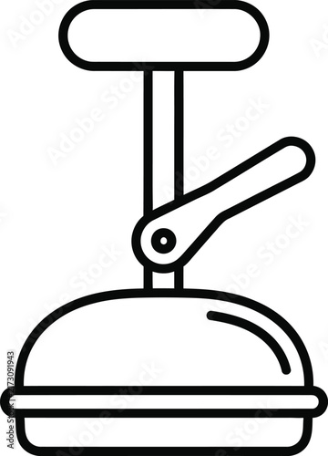 Bild auf Leinwand Manual Burger Press Icon for Shaping Round Meat Patties With Editable Monoline O