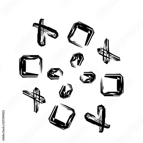 Minimalist dotted line emoticon featuring a shocked facial expression with a circular outline, wide eyes, and an open oval mouth isolated on a white background for clean design.