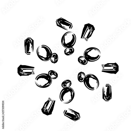 Minimalist dotted line emoticon featuring a shocked facial expression with a circular outline, wide eyes, and an open oval mouth isolated on a white background for clean design.