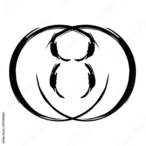 Minimalist dotted line emoticon featuring a shocked facial expression with a circular outline, wide eyes, and an open oval mouth isolated on a white background for clean design.