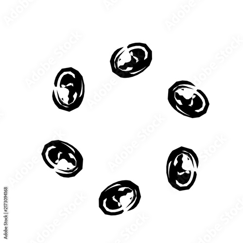 Minimalist dotted line emoticon featuring a shocked facial expression with a circular outline, wide eyes, and an open oval mouth isolated on a white background for clean design.