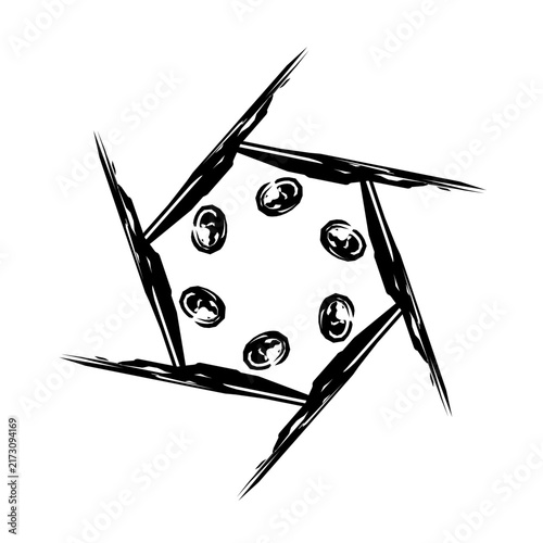 Minimalist dotted line emoticon featuring a shocked facial expression with a circular outline, wide eyes, and an open oval mouth isolated on a white background for clean design.