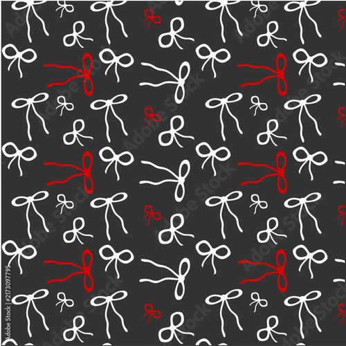 black pattern bow with red minimalistic elements