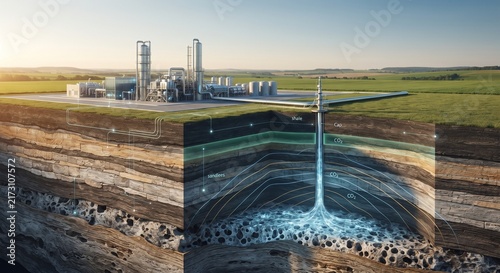 Industrial CCS System Injecting CO2 into Deep Geological Reservoir