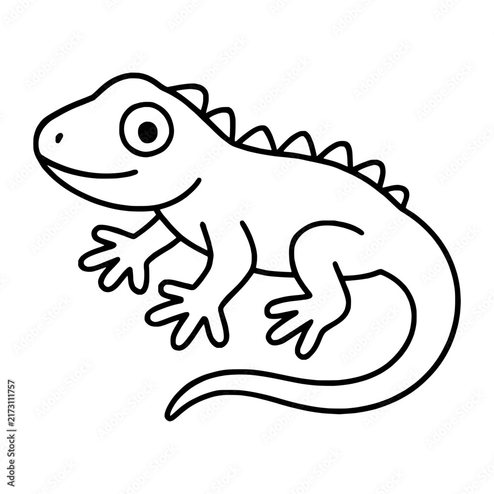 Fototapeta premium Easy Lizard Coloring Page