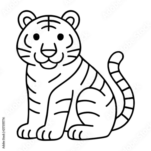 Easy Tiger Coloring Page