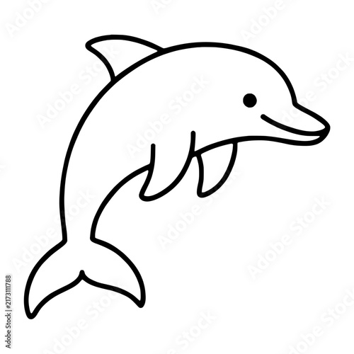 Easy Dolphin Coloring Page